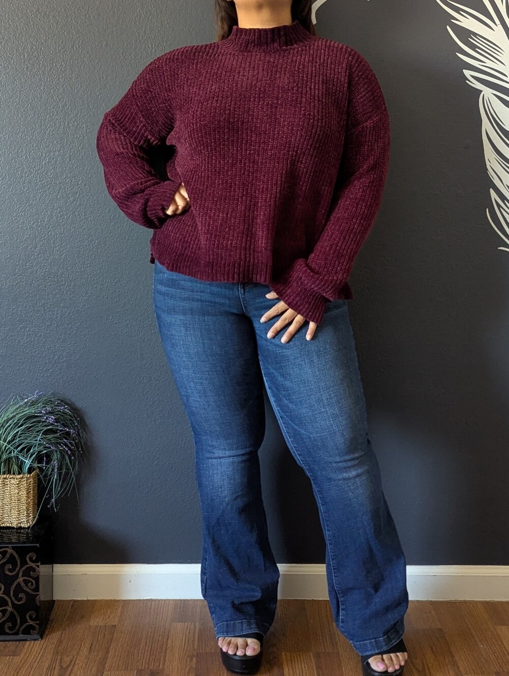 Time and Tru Burgundy Sweater